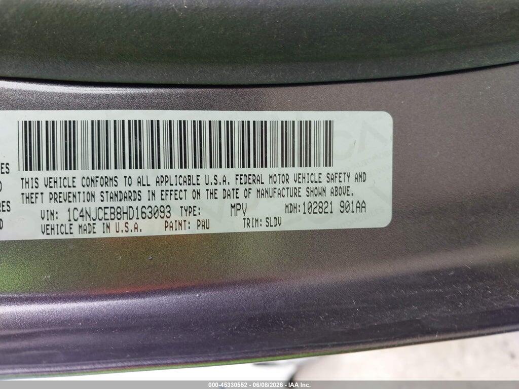 1C4NJCEB8HD163093 2017 JEEP COMPASS photo no. 9