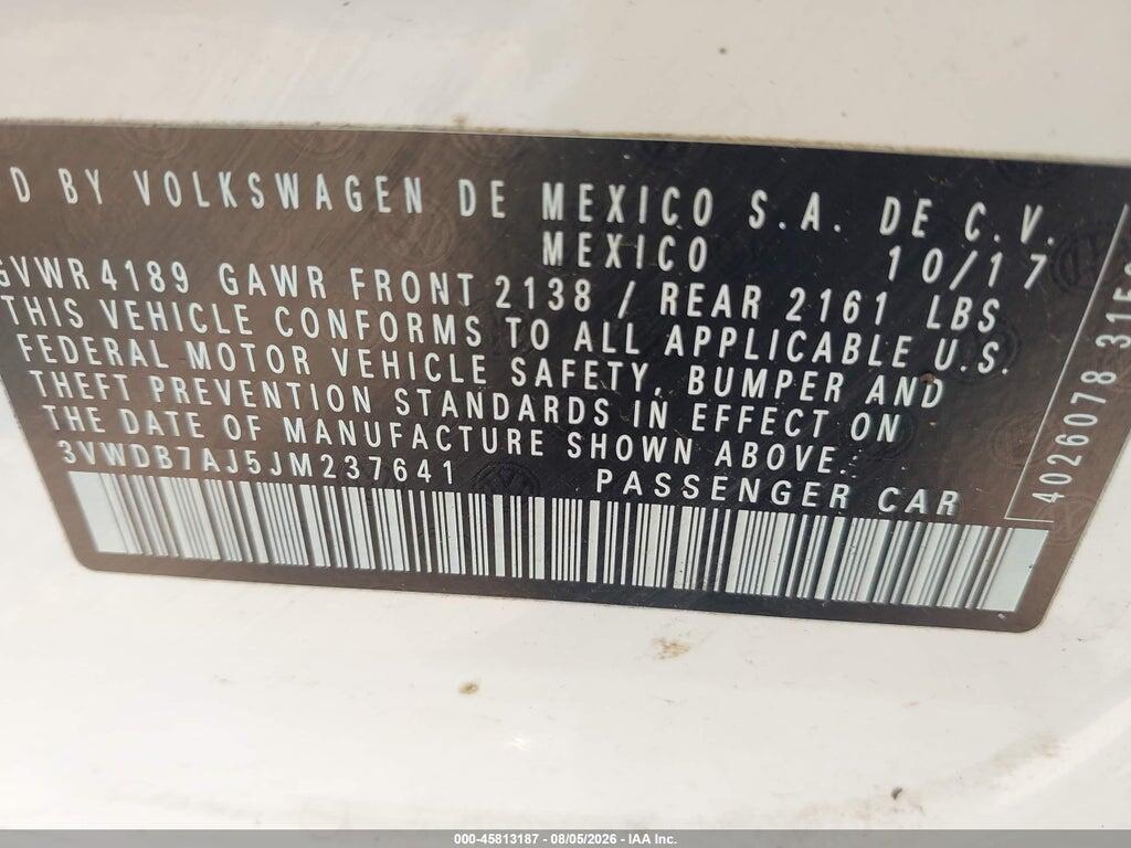 3VWDB7AJ5JM237641 2018 VOLKSWAGEN JETTA photo no. 9