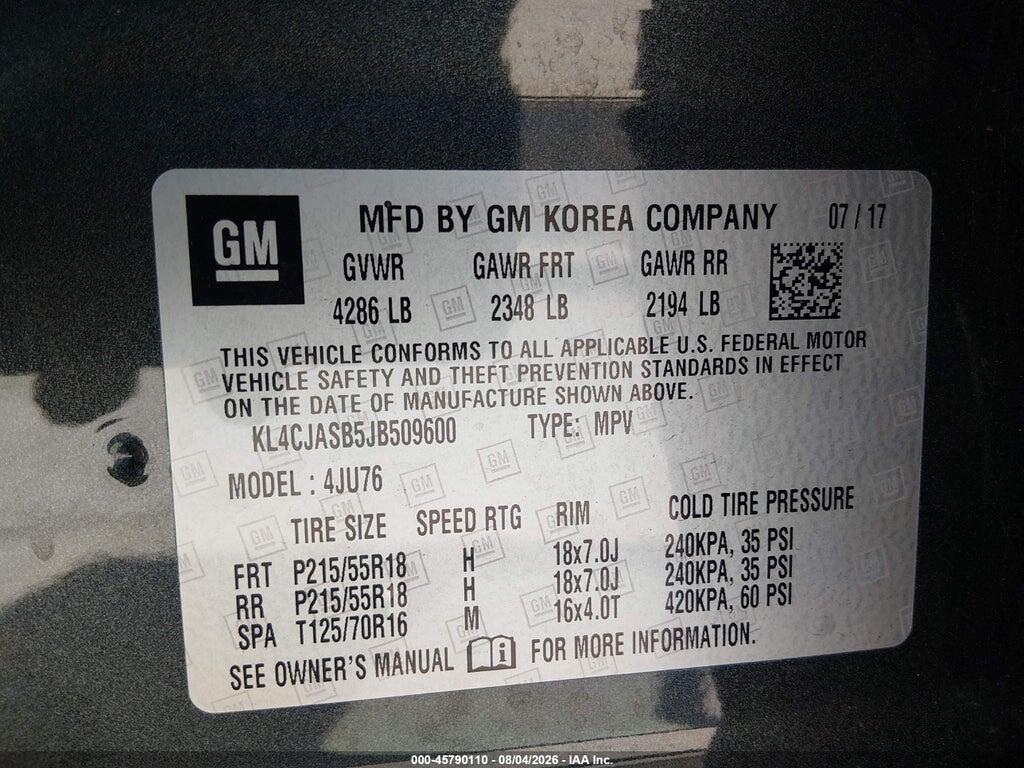 KL4CJASB5JB509600 2018 BUICK ENCORE photo no. 9