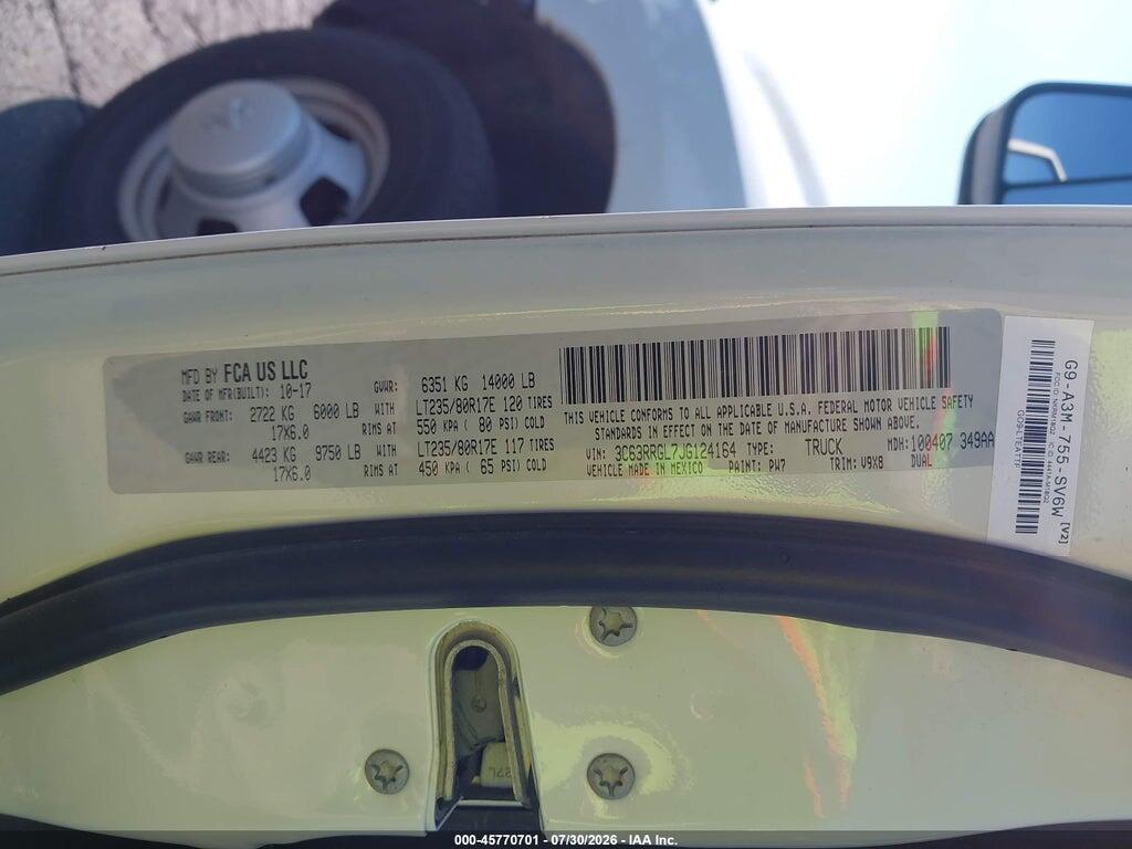 3C63RRGL7JG124164 2018 RAM 3500 photo no. 9