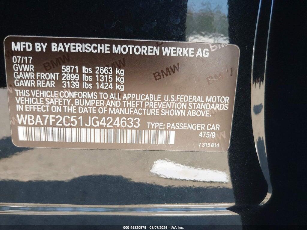 WBA7F2C51JG424633 2018 BMW ALPINA B7 photo no. 9