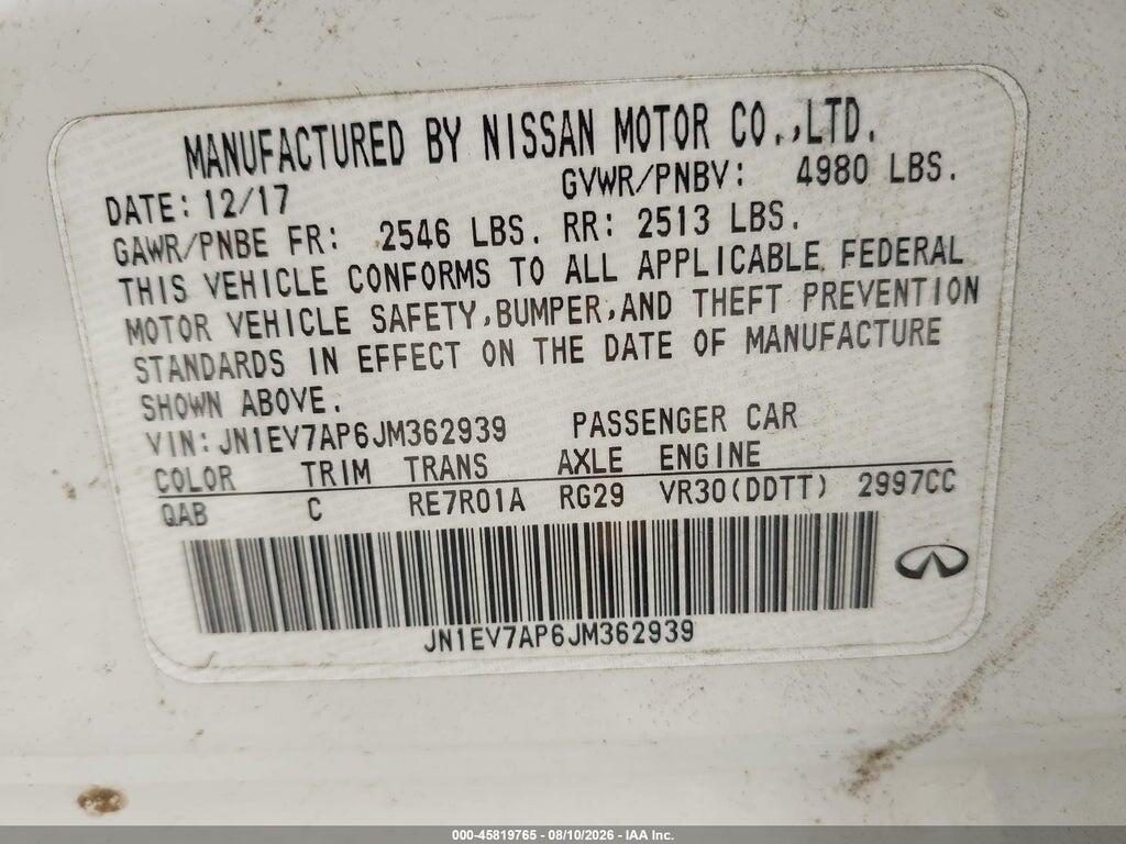 JN1EV7AP6JM362939 2018 INFINITI Q50 photo no. 9