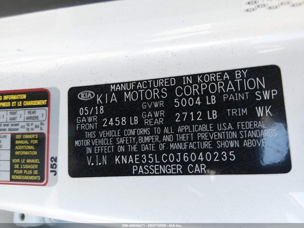 KNAE35LC0J6040235 2018 KIA STINGER photo no. 9