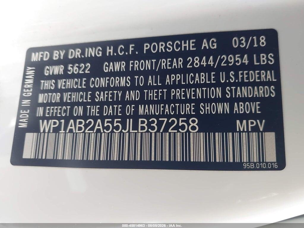 WP1AB2A55JLB37258 2018 PORSCHE MACAN photo no. 9
