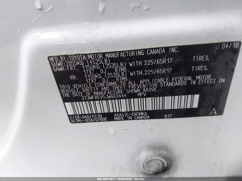 2T3WFREV5JW463444 2018 TOYOTA RAV4 photo no. 9