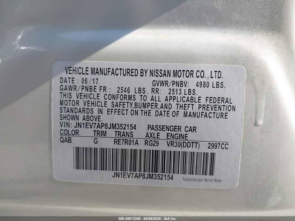 JN1EV7AP8JM352154 2018 INFINITI Q50 photo no. 9
