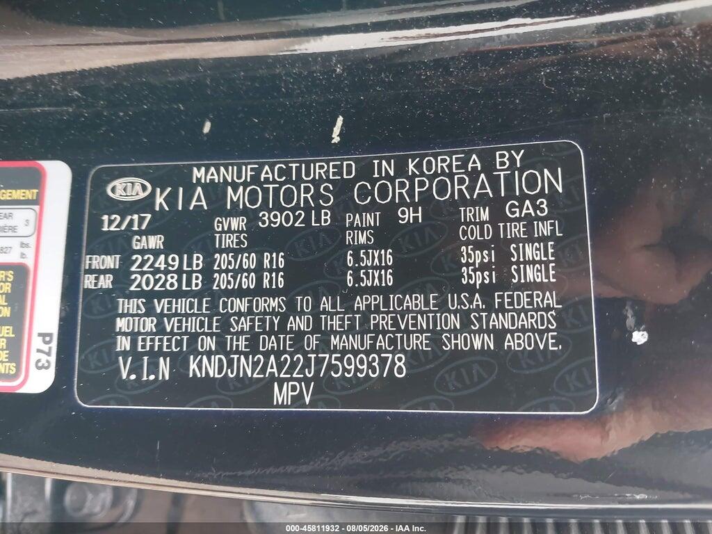 KNDJN2A22J7599378 2018 KIA SOUL photo no. 9