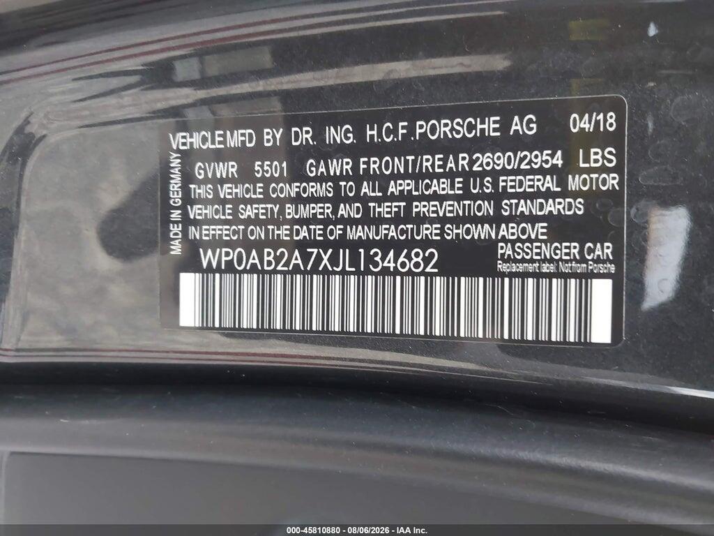 WP0AB2A7XJL134682 2018 PORSCHE PANAMERA photo no. 9