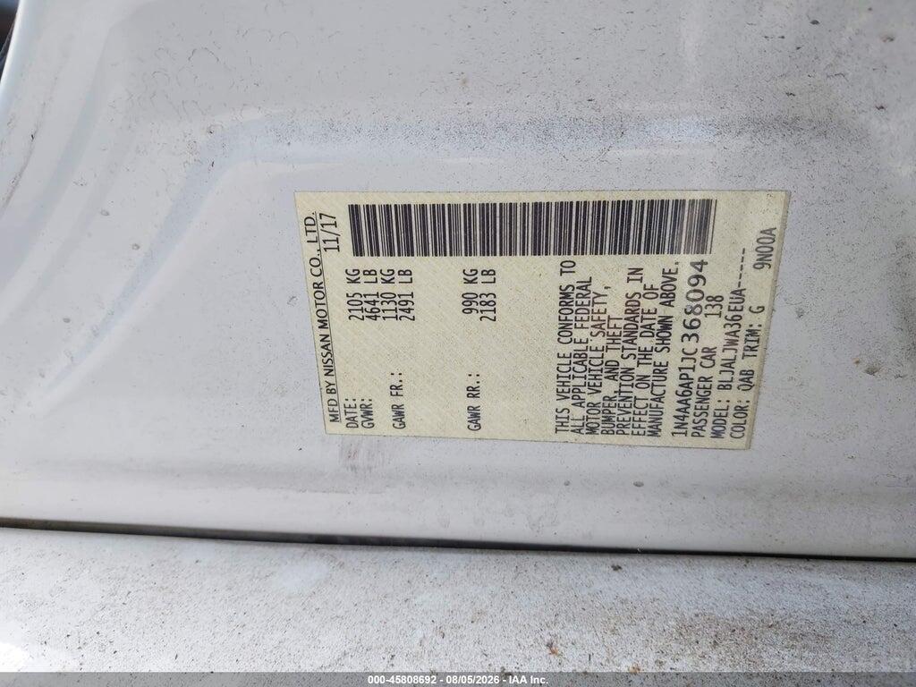 1N4AA6AP1JC368094 2018 NISSAN MAXIMA photo no. 9