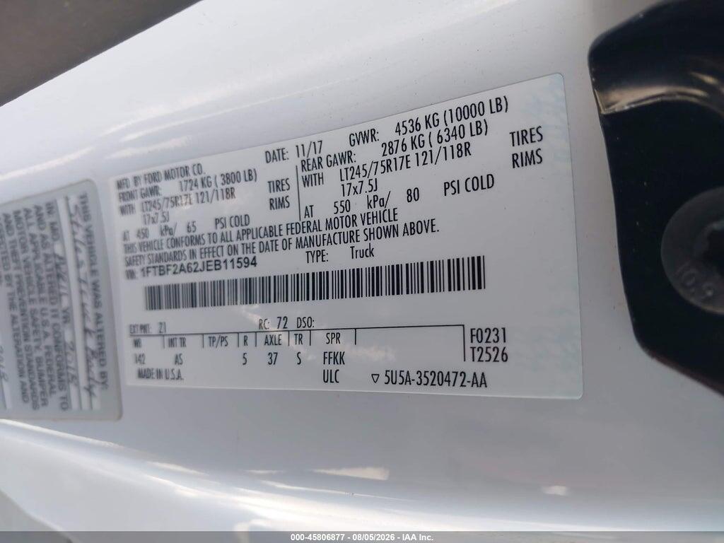 1FTBF2A62JEB11594 2018 FORD F-250 photo no. 9
