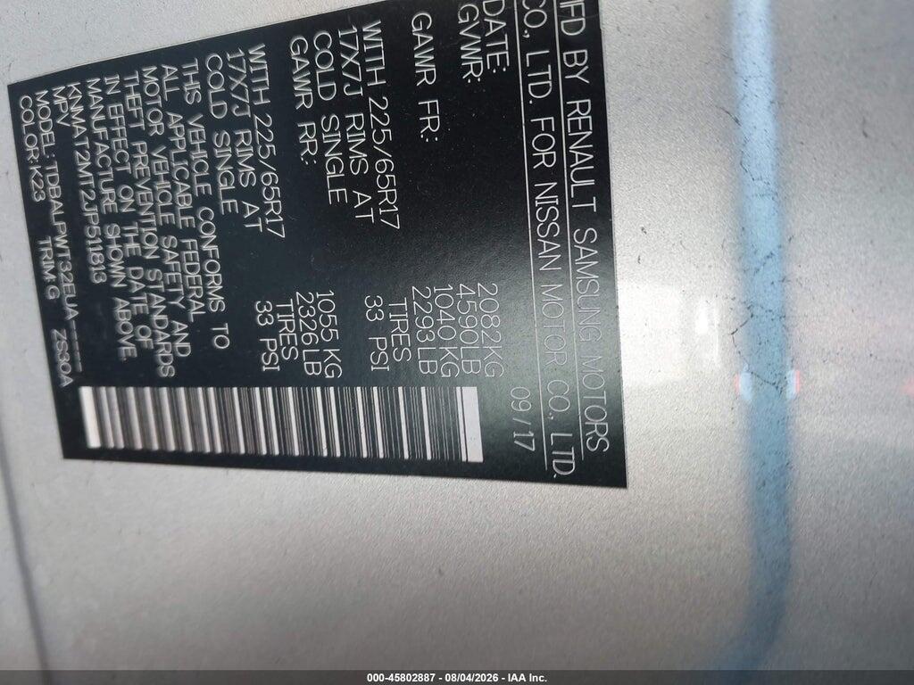 KNMAT2MT2JP511813 2018 NISSAN ROGUE photo no. 9
