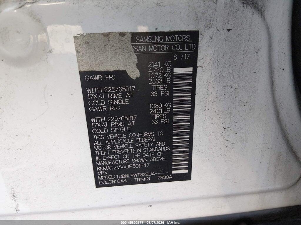KNMAT2MVXJP501547 2018 NISSAN ROGUE photo no. 9