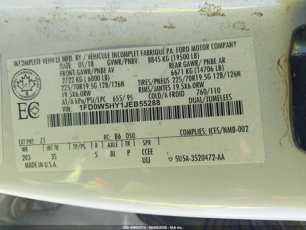 1FD0W5HY1JEB55288 2018 FORD F-550 CHASSIS photo no. 8