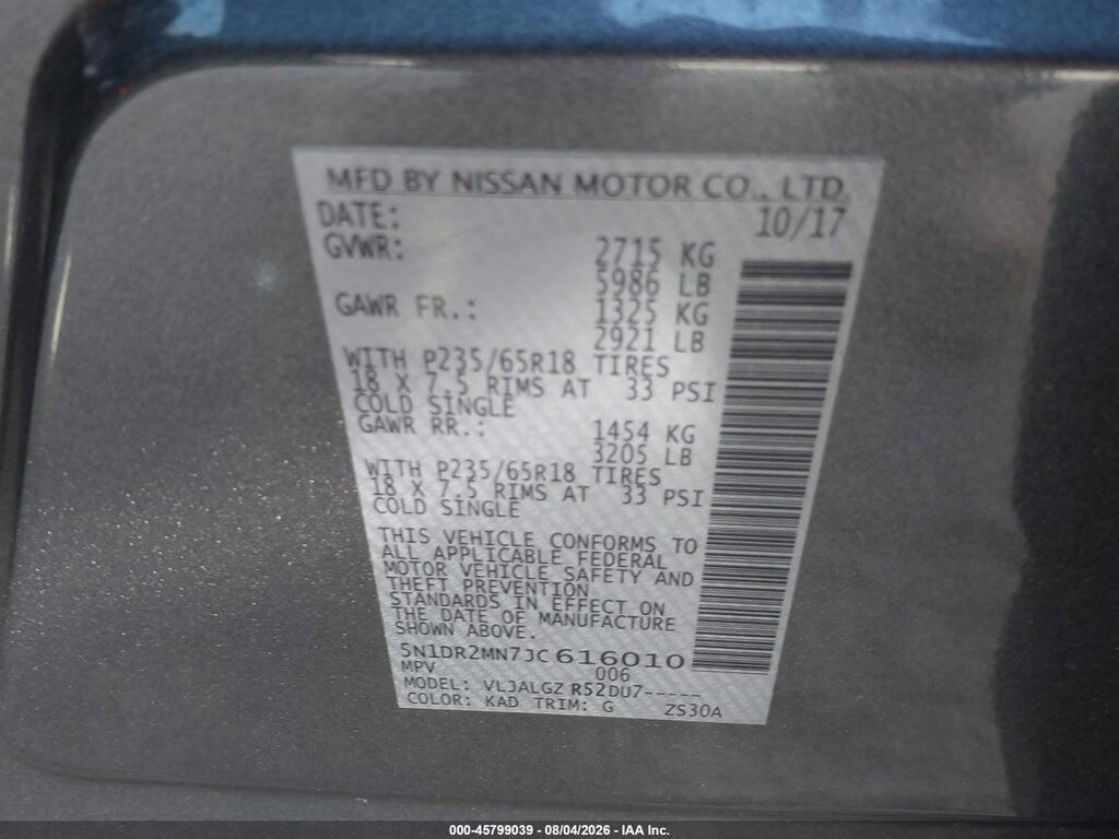5N1DR2MN7JC616010 2018 NISSAN PATHFINDER photo no. 9