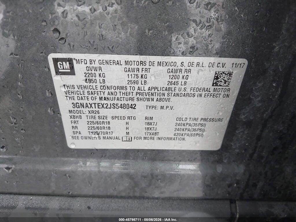 3GNAXTEX2JS548042 2018 CHEVROLET EQUINOX photo no. 9