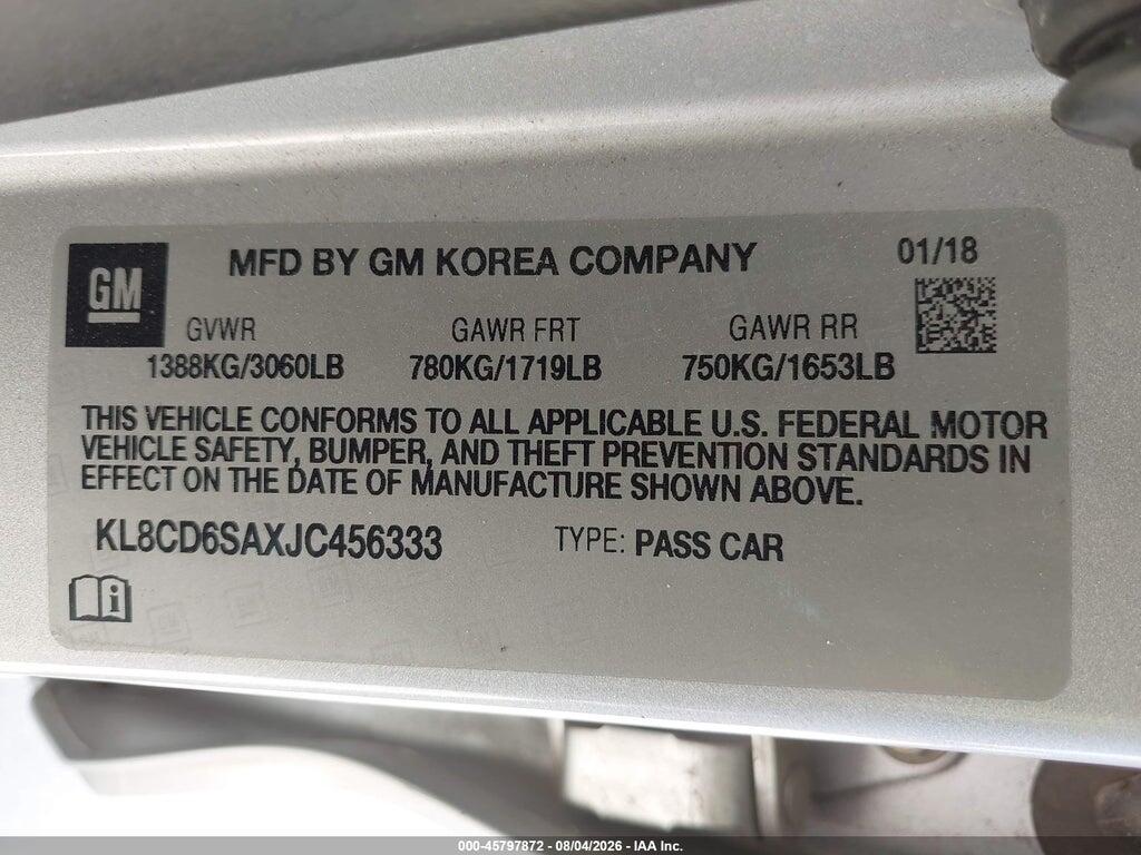 KL8CD6SAXJC456333 2018 CHEVROLET SPARK photo no. 9