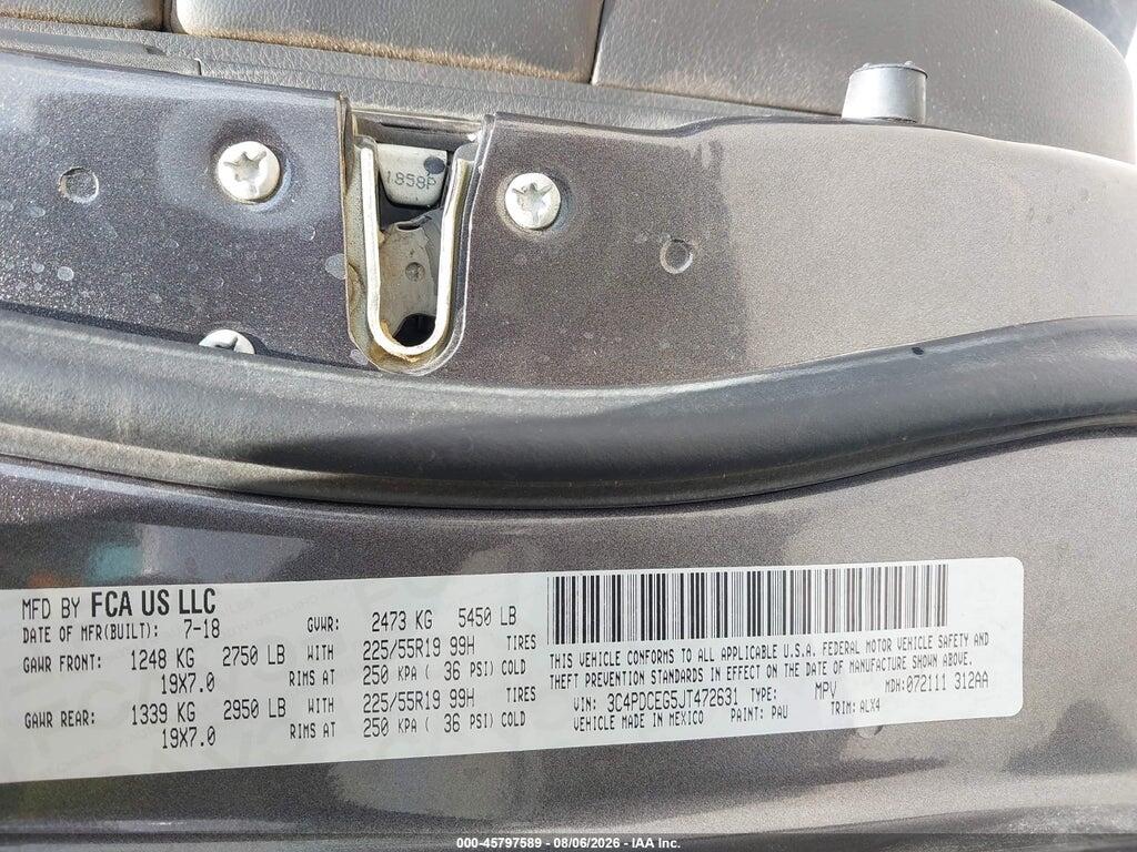 3C4PDCEG5JT472631 2018 DODGE JOURNEY photo no. 9
