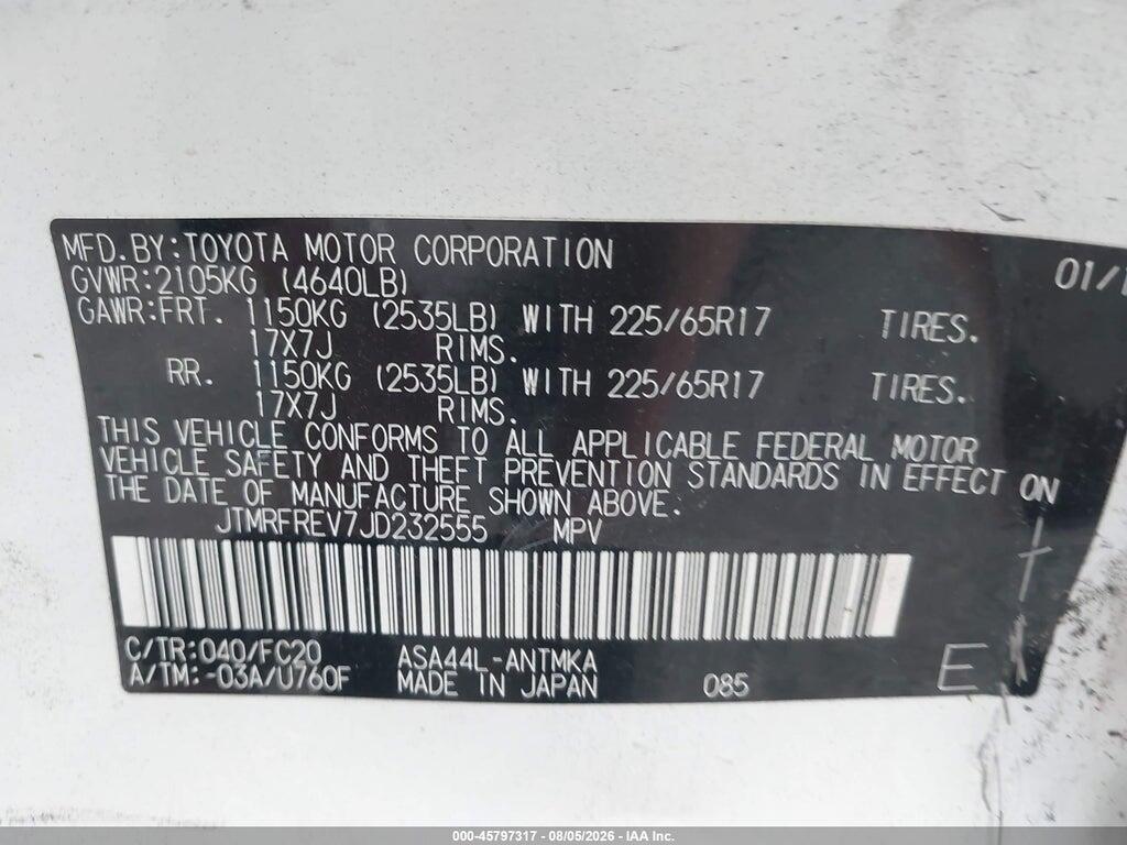 JTMRFREV7JD232555 2018 TOYOTA RAV4 photo no. 9