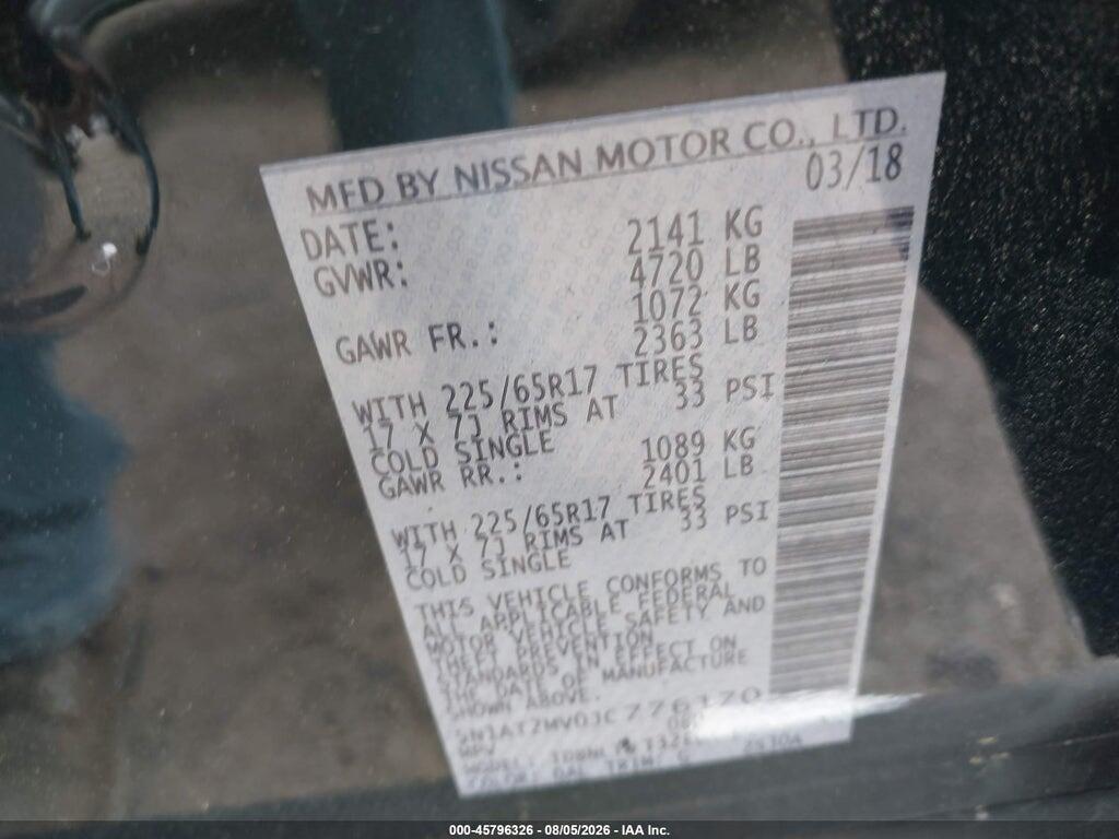 5N1AT2MV0JC776170 2018 NISSAN ROGUE photo no. 9