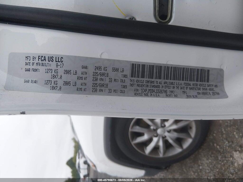 1C4PJMDB4JD526706 2018 JEEP CHEROKEE photo no. 9