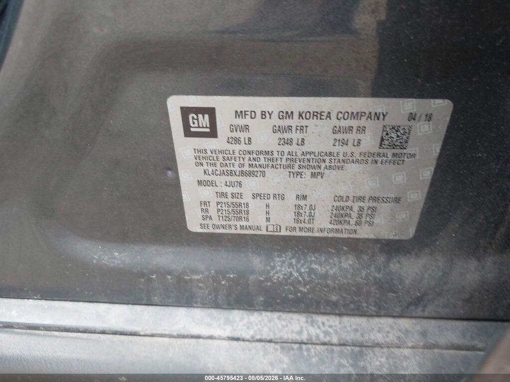KL4CJASBXJB689270 2018 BUICK ENCORE photo no. 9