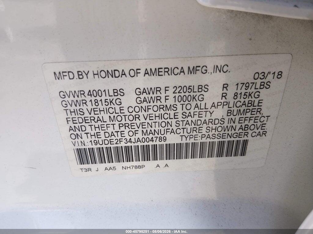 19UDE2F34JA004789 2018 ACURA ILX photo no. 9