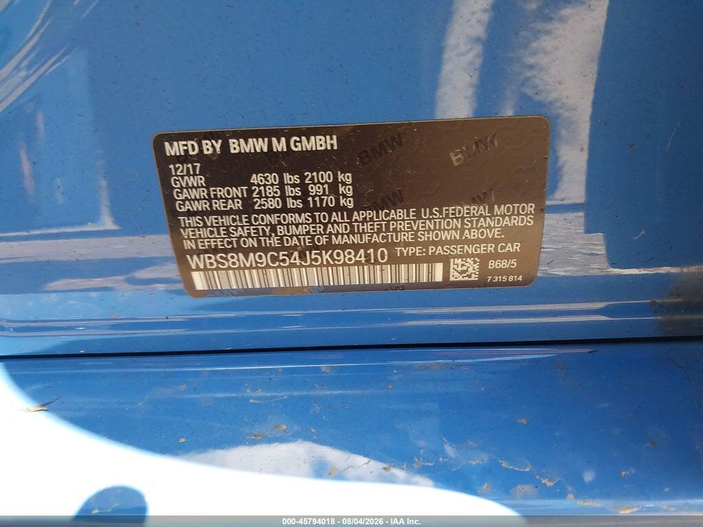 WBS8M9C54J5K98410 2018 BMW M3 photo no. 9