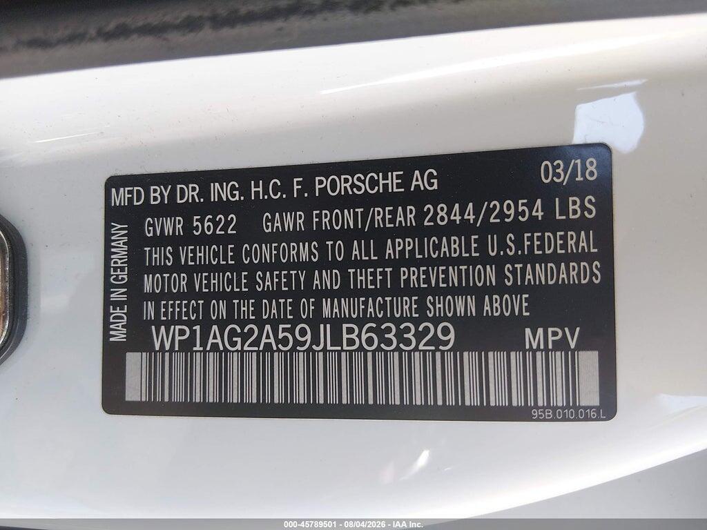 WP1AG2A59JLB63329 2018 PORSCHE MACAN photo no. 9