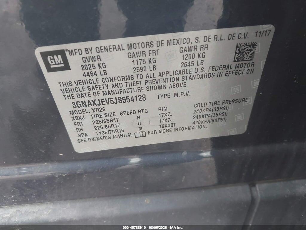 3GNAXJEV5JS554128 2018 CHEVROLET EQUINOX photo no. 9
