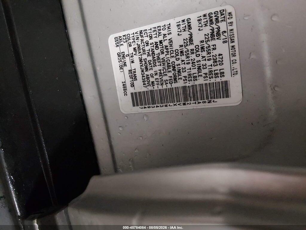 JN8AT2MVXJW343947 2018 NISSAN ROGUE photo no. 9