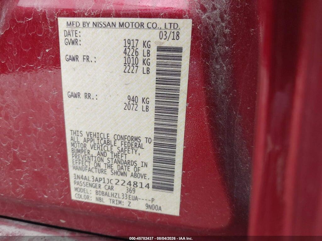 1N4AL3AP1JC224814 2018 NISSAN ALTIMA photo no. 9