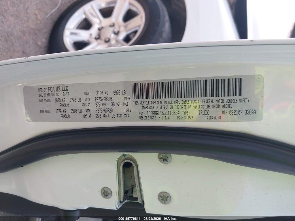 1C6RR6LT5JS119584 2018 RAM 1500 photo no. 9