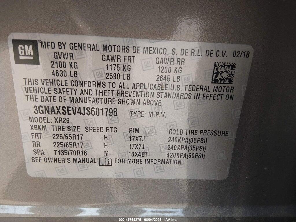 3GNAXSEV4JS601798 2018 CHEVROLET EQUINOX photo no. 9