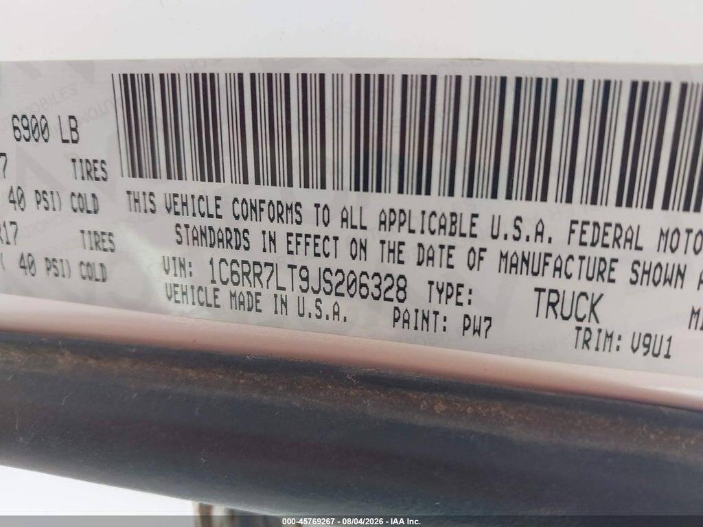 1C6RR7LT9JS206328 2018 RAM 1500 photo no. 9