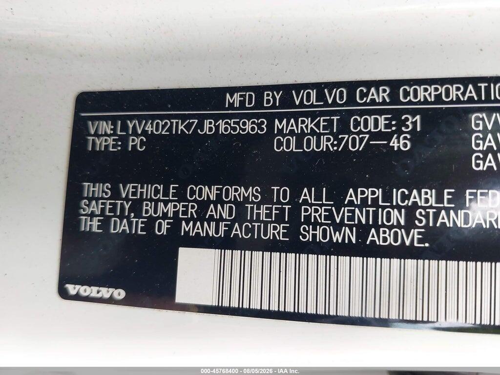 LYV402TK7JB165963 2018 VOLVO S60 INSCRIPTION photo no. 9