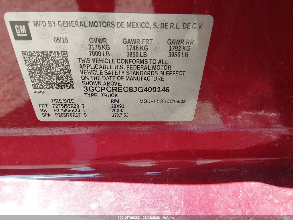 3GCPCREC8JG409146 2018 CHEVROLET SILVERADO 1500 photo no. 9