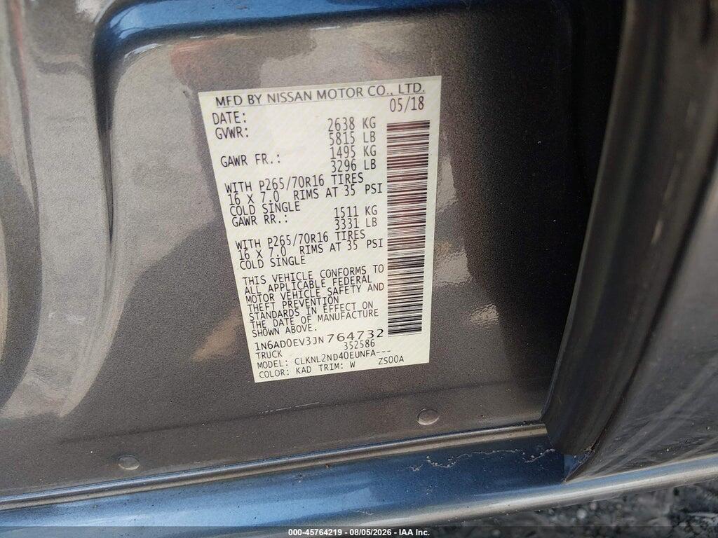 1N6AD0EV3JN764732 2018 NISSAN FRONTIER photo no. 9