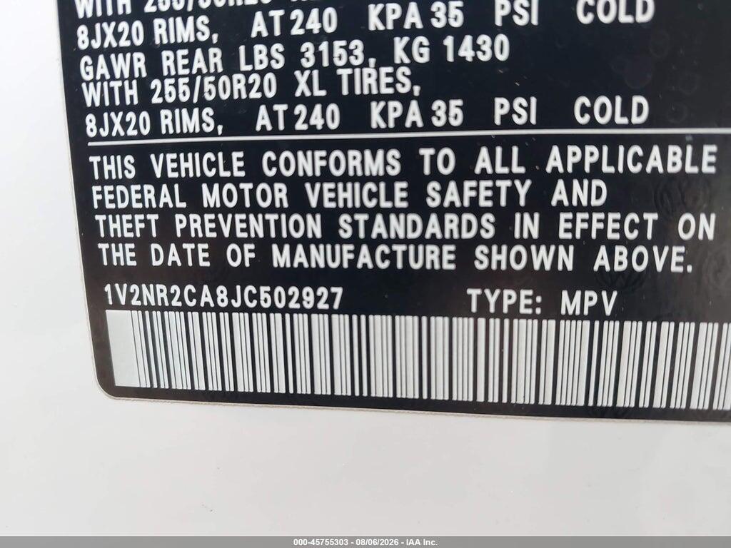 1V2NR2CA8JC502927 2018 VOLKSWAGEN ATLAS photo no. 9