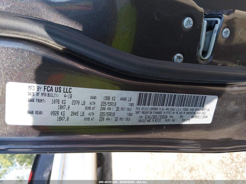 3C4NJCBB3JT358930 2018 JEEP COMPASS photo no. 9