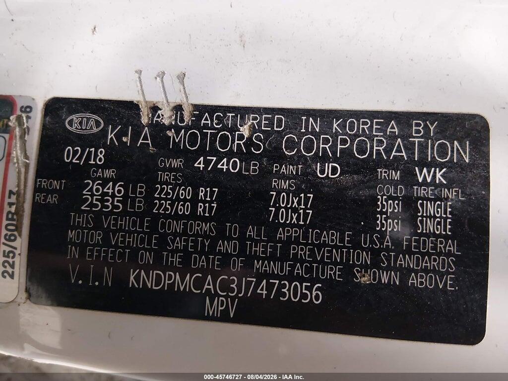 KNDPMCAC3J7473056 2018 KIA SPORTAGE photo no. 9