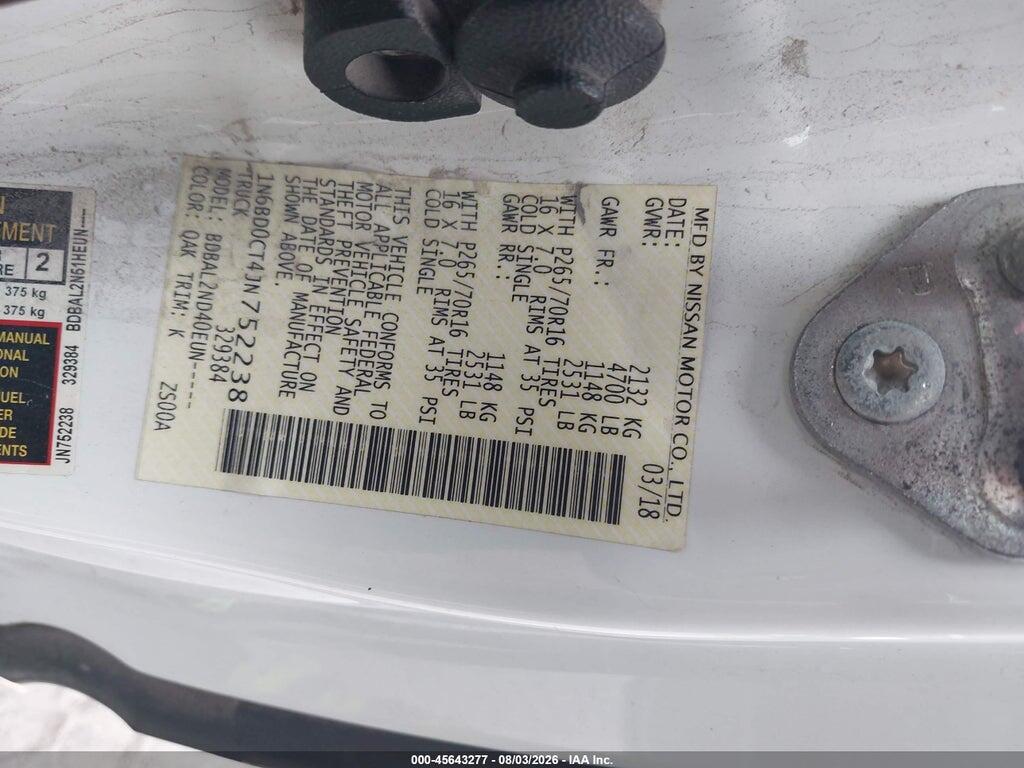 1N6BD0CT4JN752238 2018 NISSAN FRONTIER photo no. 9