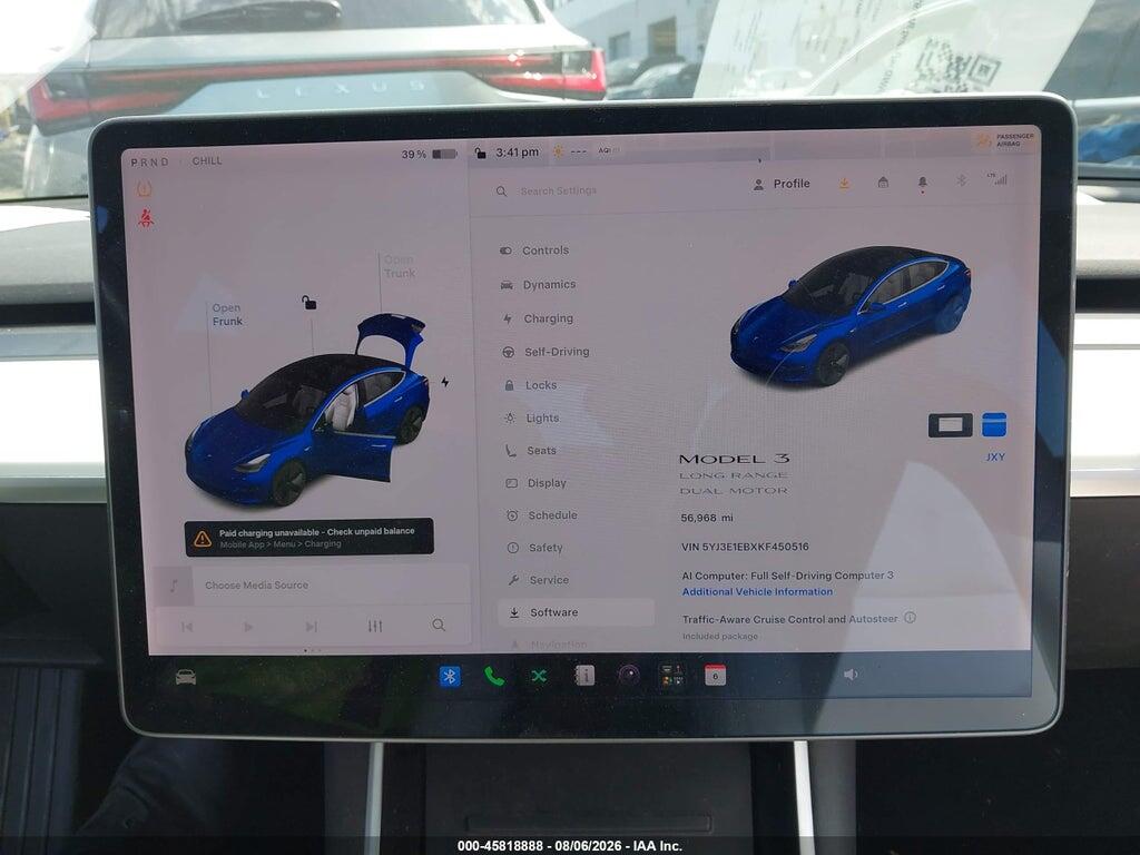 5YJ3E1EBXKF450516 2019 TESLA MODEL 3 photo no. 7