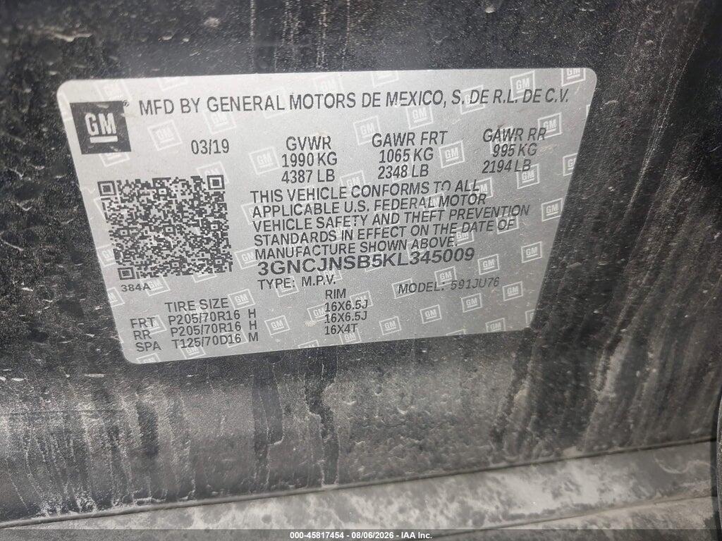 3GNCJNSB5KL345009 2019 CHEVROLET TRAX photo no. 9