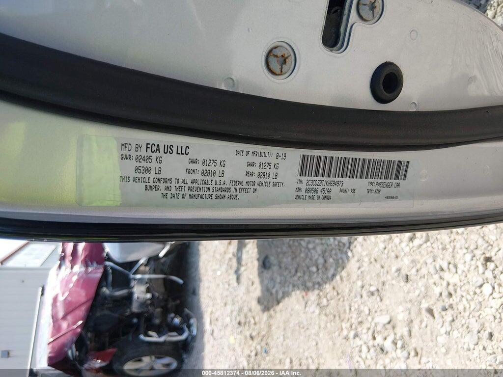 2C3CDZBT1KH694973 2019 DODGE CHALLENGER photo no. 9
