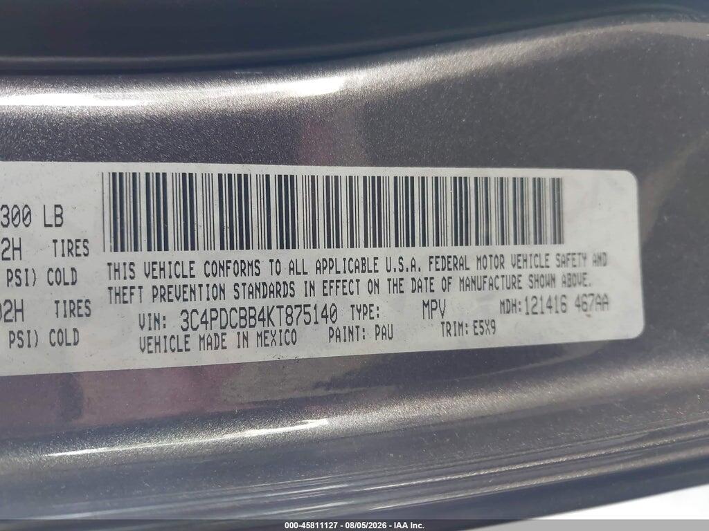 3C4PDCBB4KT875140 2019 DODGE JOURNEY photo no. 9