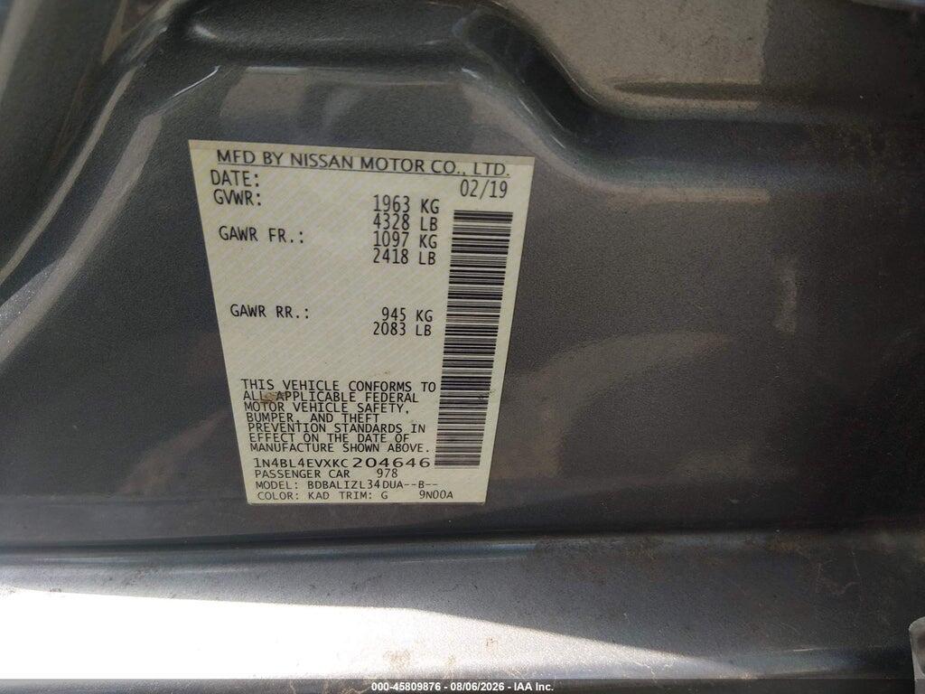 1N4BL4EVXKC204646 2019 NISSAN ALTIMA photo no. 9