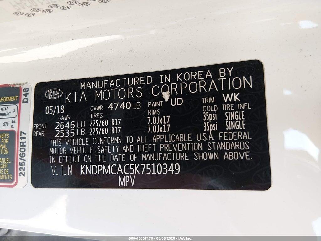 KNDPMCAC5K7510349 2019 KIA SPORTAGE photo no. 9