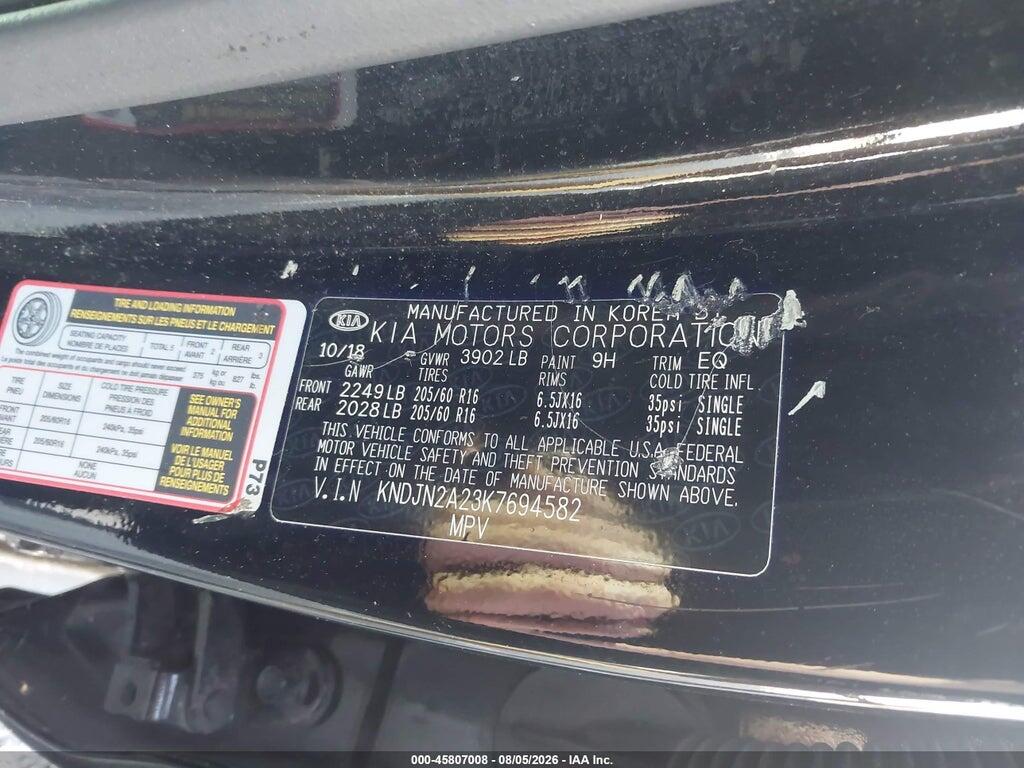KNDJN2A23K7694582 2019 KIA SOUL photo no. 9
