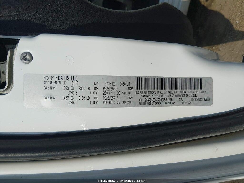 2C4RDGEG6KR688458 2019 DODGE GRAND CARAVAN photo no. 9