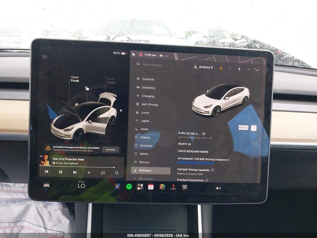 5YJ3E1EA4KF415915 2019 TESLA MODEL 3 photo no. 7